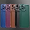 thumbnail image 2 of Luxury PU Leather Solid Color Phone Case For iphone 15 14 Plus 13 12 11 Pro Max XS X XR Shockproof Silicone Soft TPU Back Cover, 2 of 7