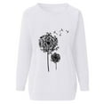 thumbnail image 4 of Women's Sweatshirts Dandelion Graphic Print Crewneck Long Sleeve Tops Casual Fall Loose Pullover Tee Shirts, 4 of 5