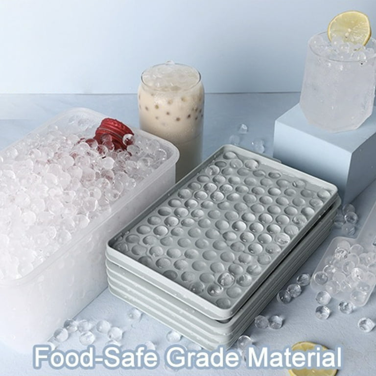 Ice Cube Trays 4 Pack (128 Ice Cubes), Stackable Silicone Bottom Ice Trays  Ice Cube Molds Container Set with Airtight Lid