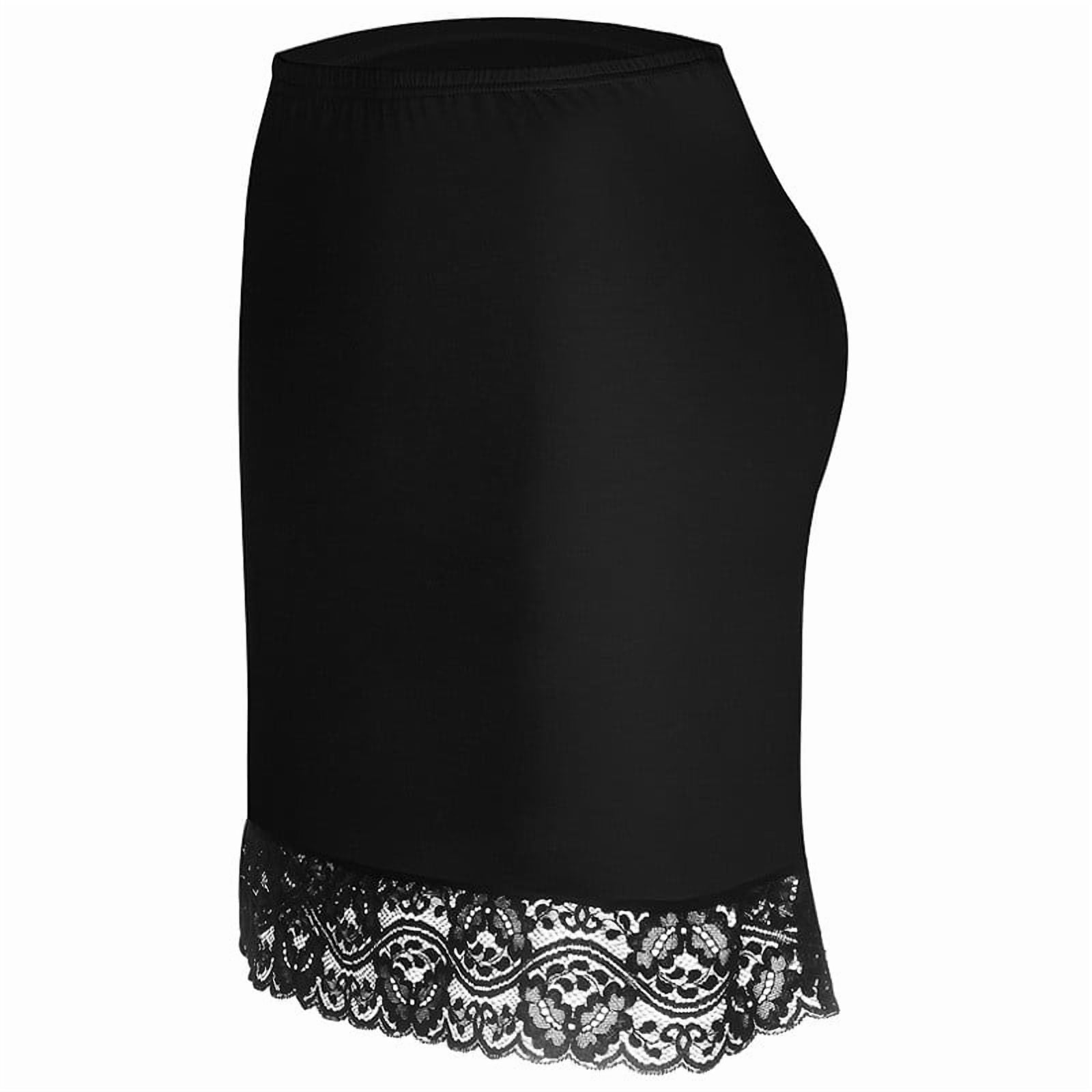 qolati Half Slips for Women Lace Trim Underskirt Short Mini Skirt