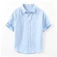 thumbnail image 6 of VgaVtl Collar Shirts for Men Button up Summer Short Sleeve Leisure Shirts for Men Cardigan Minimalist Solid Color, 6 of 8