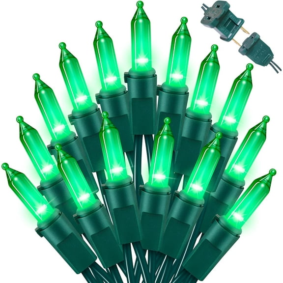 LAMPHOME 100 Count Green-Christmas Lights - 21.6FT LED String Lights, Mini led Lights for Indoor Outdoor Home Holiday Party Wedding Independence Day Decoration