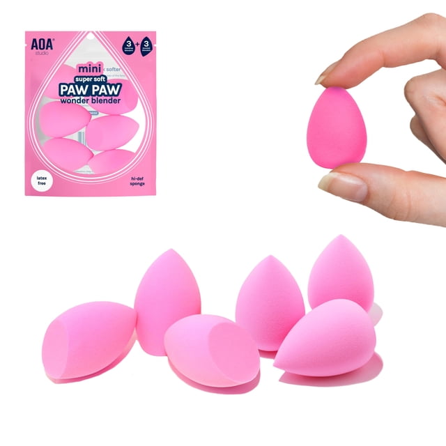 Set Mini Esponjas Cosméticas AOA STUDIO 6 Piezas Sin Látex Rosa