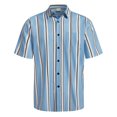 thumbnail image 1 of XDZJLR Men Shirts Casual Short Sleeve Button Down Striped Stylish Summer Beach Tee, 1 of 4