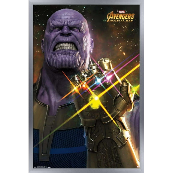 Marvel Cinematic Universe - Avengers - Infinity War - Thanos Wall Poster, 14.725" x 22.375", Framed