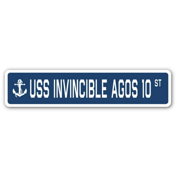 USS INVINCIBLE AGOS 10 Street Sign us navy ship veteran sailor gift