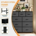 thumbnail image 2 of SIVROCK 9-Drawer Fabric Storage Tower, Multi-Use Organizer with Fabric Bins, Steel Frame & Wood Top, Gray, 2 of 6