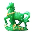 thumbnail image 3 of Estatua de caballo, mascota de té, regalo de inauguración de la casa, decoración para el hogar, recuerdo de resina hecho a mano Pasar al color verde, 3 of 9