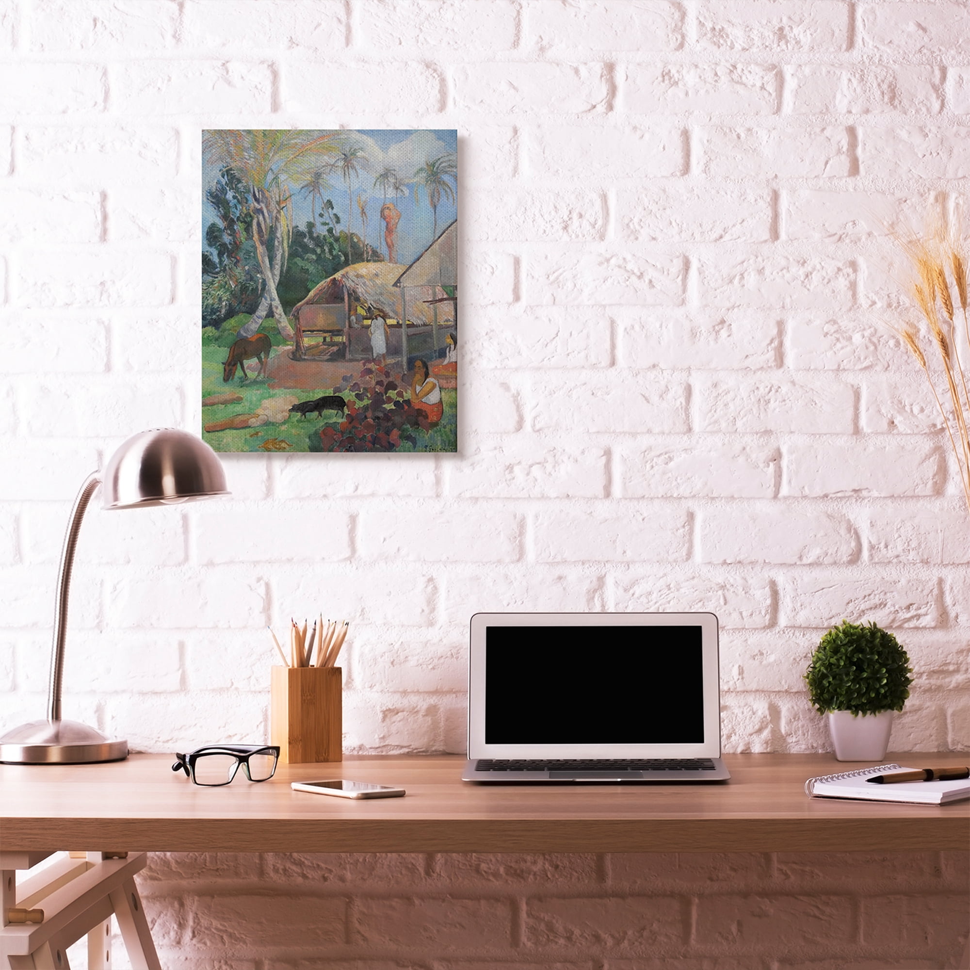Paul Gauguin Village Farm Native Figures Classic Painting Canvas 24 in x 30 in Painting Canvas Art Print, by Stupell Home Décor