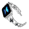 thumbnail image 4 of Swarich Clover Band for Apple Watch Bands 38mm 40mm 41mm, Simple Stylish Sparkle Diamond Metal Dressy iWatch Bands Woman Cute Wrist Strap for Apple Watch Band Series 9 SE 8 7 6 5 4 3 2 1,Silver+Black, 4 of 7