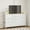 White, variant on Tomnk woo White LED Dresser with 9 Drawers, Charging Station, PU Fabric Finish for Living Room, Hallway
