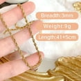 thumbnail image 5 of EcoNesxp 18K Inch Men's 3mm Men's Gold Rope Chain Ion Plated Unisex Necklace Gold Plated Stainless Steel Hollow Twisted Rope Chain to, 5 of 5