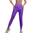 thumbnail image 2 of AXXD Yoga Pants for Women,Athletic Legging,Women Athletic Yoga Casual Stetch Shorts,Solid,High Waist Rise,Butt LiftingPurple,S (US:4), 2 of 5