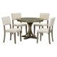 thumbnail image 4 of 5-Piece Retro Round Dining Table Set with Curved Trestle Style Table Legs and 4 Upholstered Chairs for Dining Room My Lux Decor Round, 4 of 7