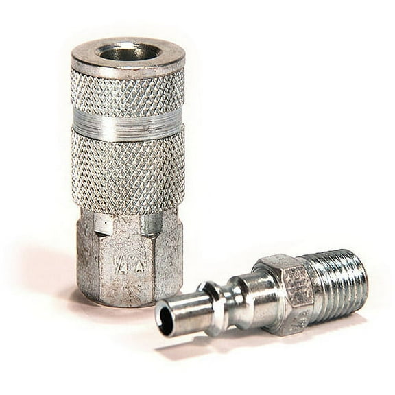 Primefit AK1001-2 .25" ARO Steel Coupler Set with Male Plug, 2-Pieces