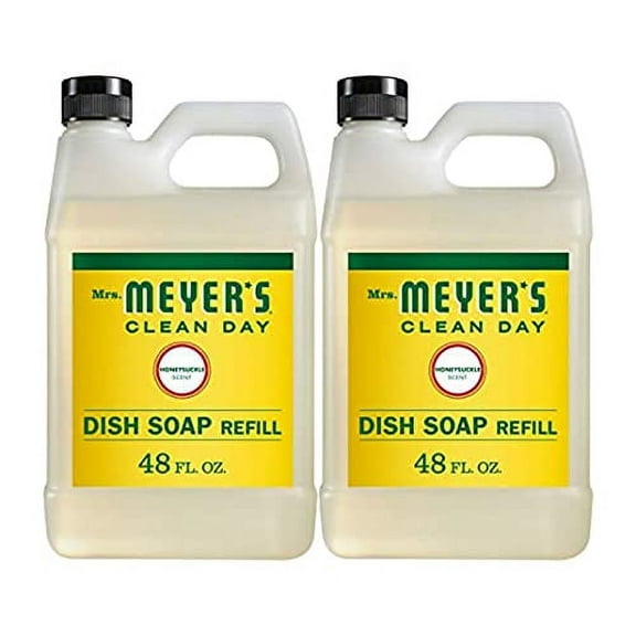 Liquid Dish Soap Refill, Cruelty Free Formula, Honeysuckle Scent, 48 oz 2-Packs