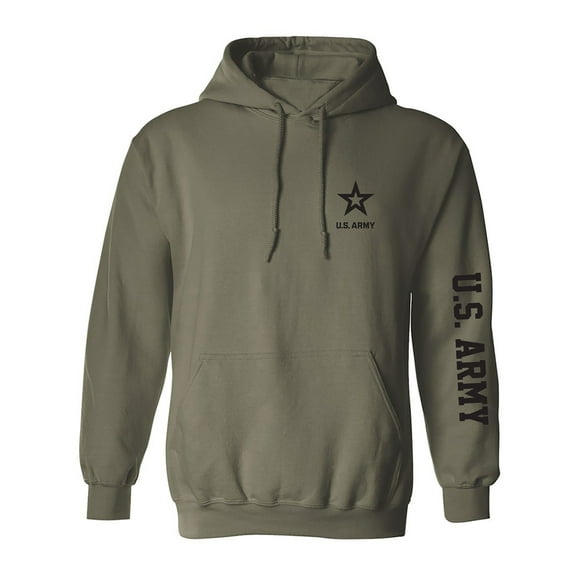U.S. Army Black Sleeve Print Adult Hooded Sweatshirt