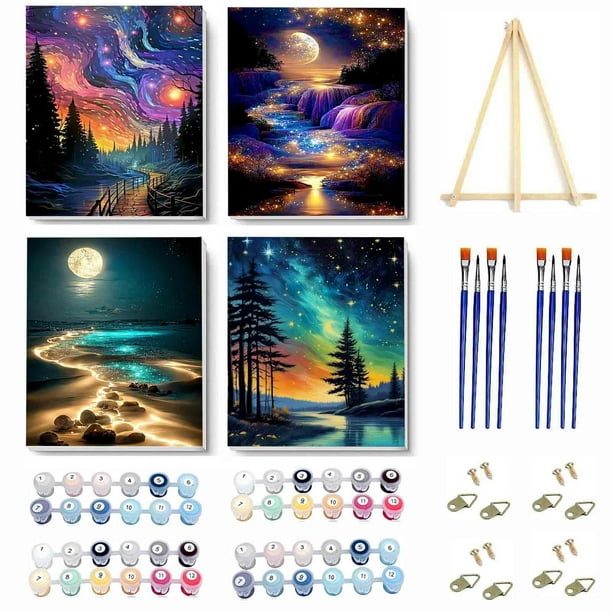 Art Kit VIGEGU Paint by Numbers de 7,8 x 11,8 pulgadas con caballete