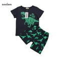 thumbnail image 5 of Loliuicca Kids Boys Short Sleeve Dinosaur Print T-Shirts Tops Short Pants, 5 of 6
