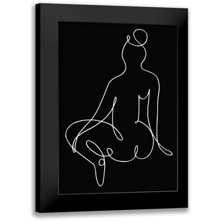 1x Studio II 11x14 Black Modern Framed Museum Art Print Titled - lineart_nude black pica_002_Black