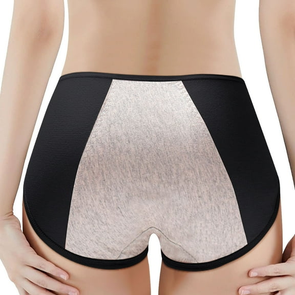 Daznico Womens Underwear - Underwear Women's Crotch Mid Waist Side Leakage Sanitary Pants Menstrual Menstrual Pants Pants - Panties for Women,Color:Black,Size:L