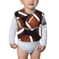 thumbnail image 6 of Hirioo Brown Football On Black for Baby Waterproof Pocket Bib Adjustable Closed for Babies Toddlers with Large Pocket 6-24Months, 6 of 8