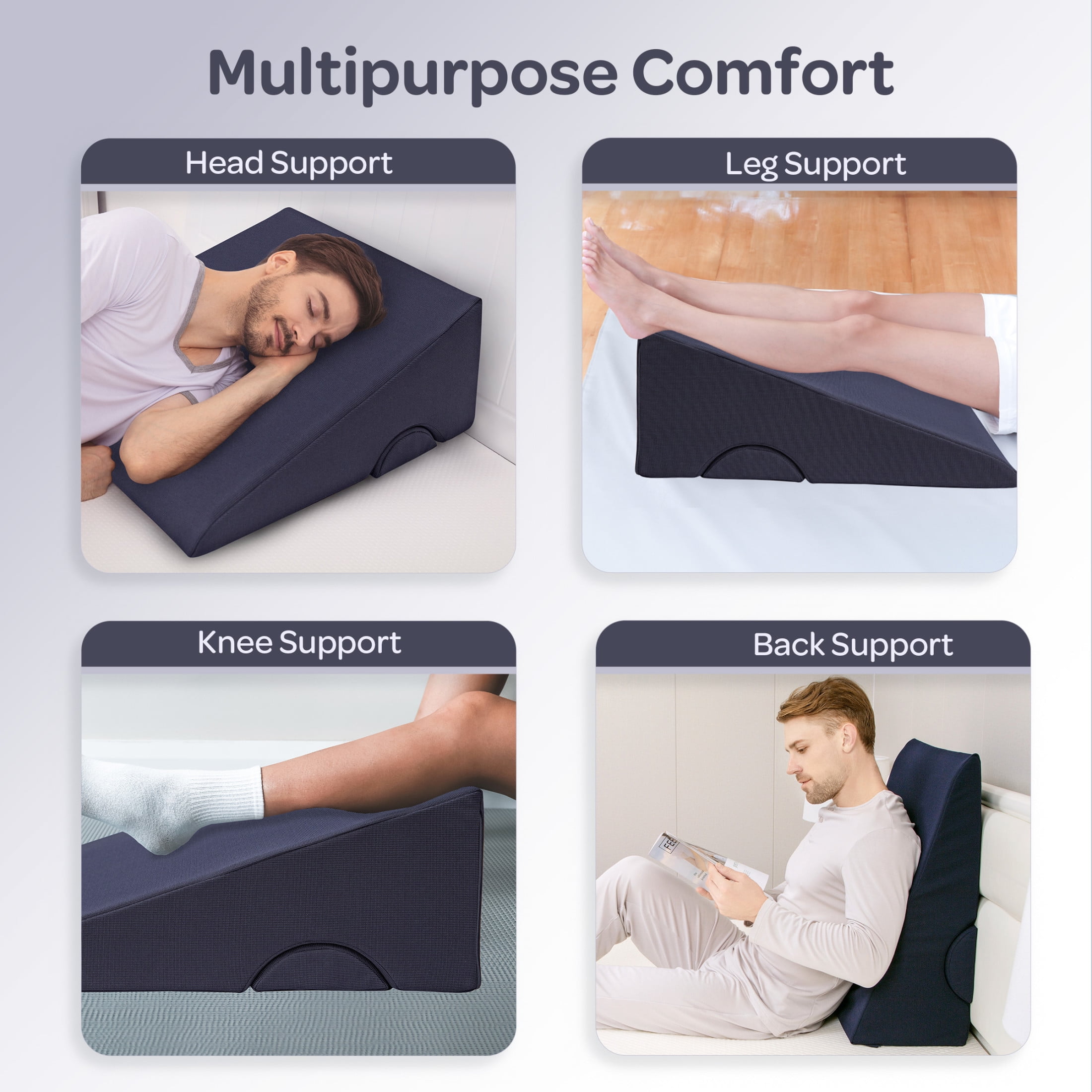 Lavish Home Memory Foam Wedge Pillow for Back Pain, Snoring and Acid Reflux
