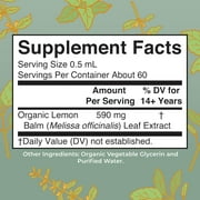 MaryRuths Organic Lemon Balm Leaf Liquid Extract Herbal Supplement Drops, 590 mg, Lemon Flavor, Vegan, Gluten-Free, Dairy-Free, Unisex, 1 fl oz