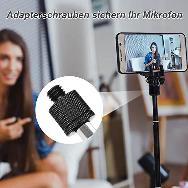 Langgg 4 Pieces Thread Screw Mount Adapter 5/8 Inch to 3/8 Inch Male Female Convert Tripod Stand Fitting for Speakers Camera Microphone