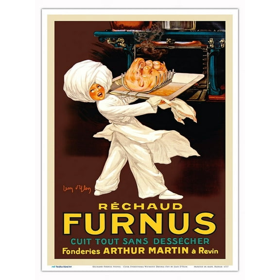 Réchaud Furnus Stoves - Cook Everything Without Drying Out (Cuit Tout sans Dessécher) - Vintage French Advertising Poster by Jean D'Ylen c.1926 - Master Art Print (Unframed) 9in x 12in