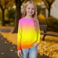 thumbnail image 4 of Inglocry Girls' ComfortSoft Round Neck Floral Graphic Tees Basic Long Sleeve Tee Fall Winter Tops For 5-14 Year Kids Fluorescence Yellow 7-8Y, 4 of 5