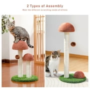 PAWZ Road 2 Mushrooms Cat Scratching Post 19 Sisal Claw Scratcher for Kittens and Small Cats, Brown