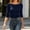 #0334-Navy, variant on Women Solid Round Neck 3/4 Sleeve Basic Pullover Tee Tops White M Gift