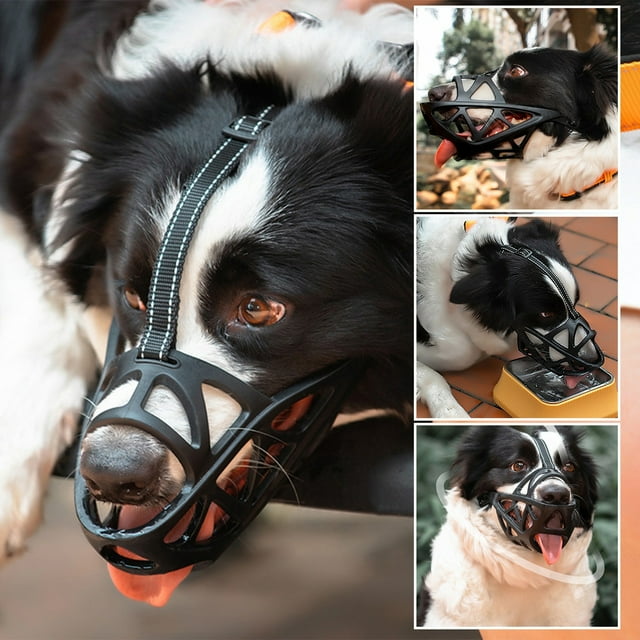 Accessoires pour Animaux Museau pour Chien Doux Respirant Sangles Réglables Léger pour Mâcher Lécher Bouche