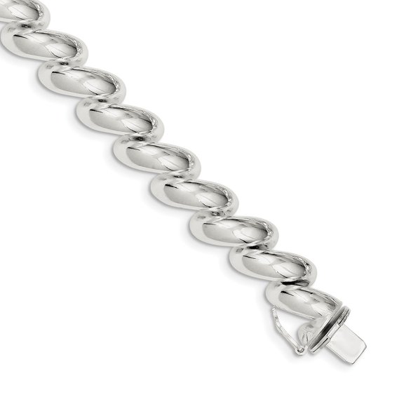 White Sterling Silver bracelet San Marco 7 in 12 mm