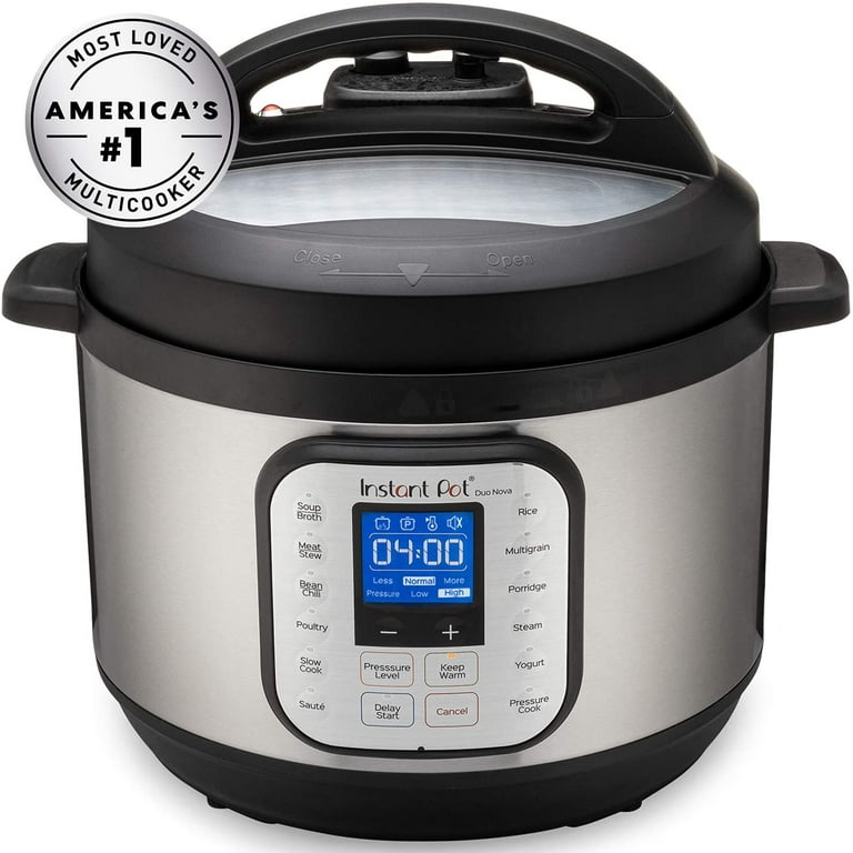 Instant Pot Duo Nova 7 in 1 Electric Pressure Cooker Sterilizer Slow Cooker Rice Cooker Steamer and more 10 Quart Easy Seal Lid 14 One Touch Programs Stainless Steel Black Walmart