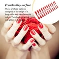 thumbnail image 4 of Xingzhi Fake Nail Set French Style Scratch Resistant Press-on Fingernails Full Cover Removable Trimble Adjustable Manicure Stickers Type 14, 4 of 6