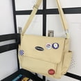 thumbnail image 1 of Bolsa De Hombro Bolsos de hombro Mochila escolar de moda casual con insignia para adolescente (Beige) Sywqhk Para Estrenar, 1 of 8