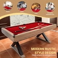 thumbnail image 2 of Tuekys 7FT Pool Table, 84" Billiard Table with 2 Cue Sticks, Billiard Balls, Cues, Cleaning Brush, X-Legs, 2 of 6