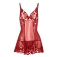 thumbnail image 5 of Gibobby Ropa interior mujer Lenceria Sexy para Mujer Transparente Ropa Interior Lenceria Vestidos de Mujer Sexis Bralette y Tanga Conjunto Interior Mujer(Rojo, G), 5 of 5