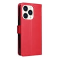 thumbnail image 3 of SaniMore for iPhone 14 Pro 6.1" 2022 Case, PU Leather Skin with Embossed Cat Flip Magnetic Cover Card Slots Kickstand Detachable Lanyard Full Around Wallet Case For iPhone 14 Pro, Red, 3 of 6
