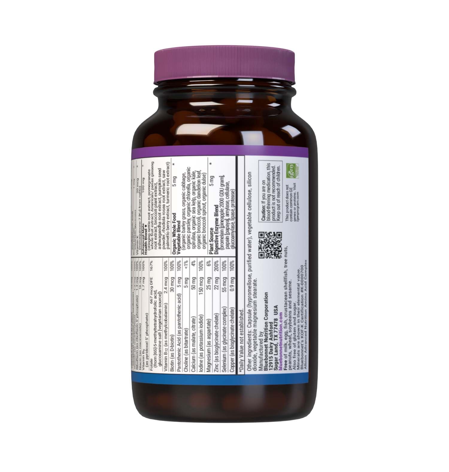 Bluebonnet Men’s One, Whole Food Multiple, K2, Organic, Energy, Vitality*, 90 Days