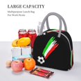 thumbnail image 3 of Lunch Bag Italian Flag And Football Reusable Insulated Lunch Tote Cooler Box for Women Men Light Grey, 3 of 7