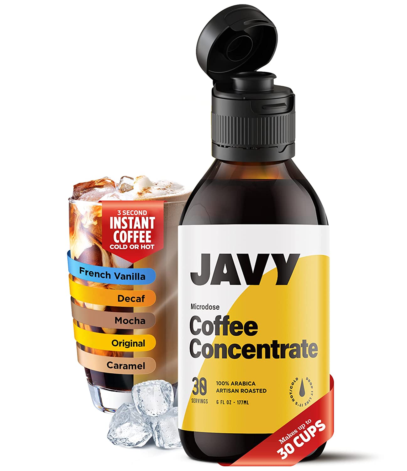 Javy Instant Coffee Concentrate Liquid, Iced & Cold Brew Coffee, Hot
