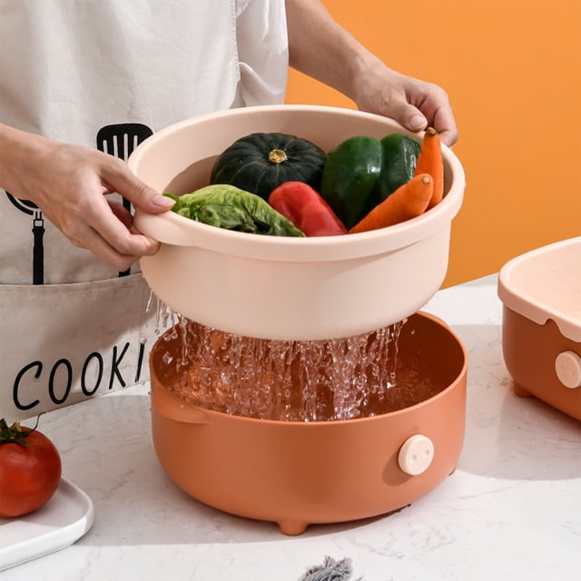 Aparatos de cocina, cesta multifuncional, nuevo recipiente para limpiar frutas con colador, fregadero de cocina, recogedor de alimentos, escurridor, enjuagadora de frutas, filtro para lavar verduras,