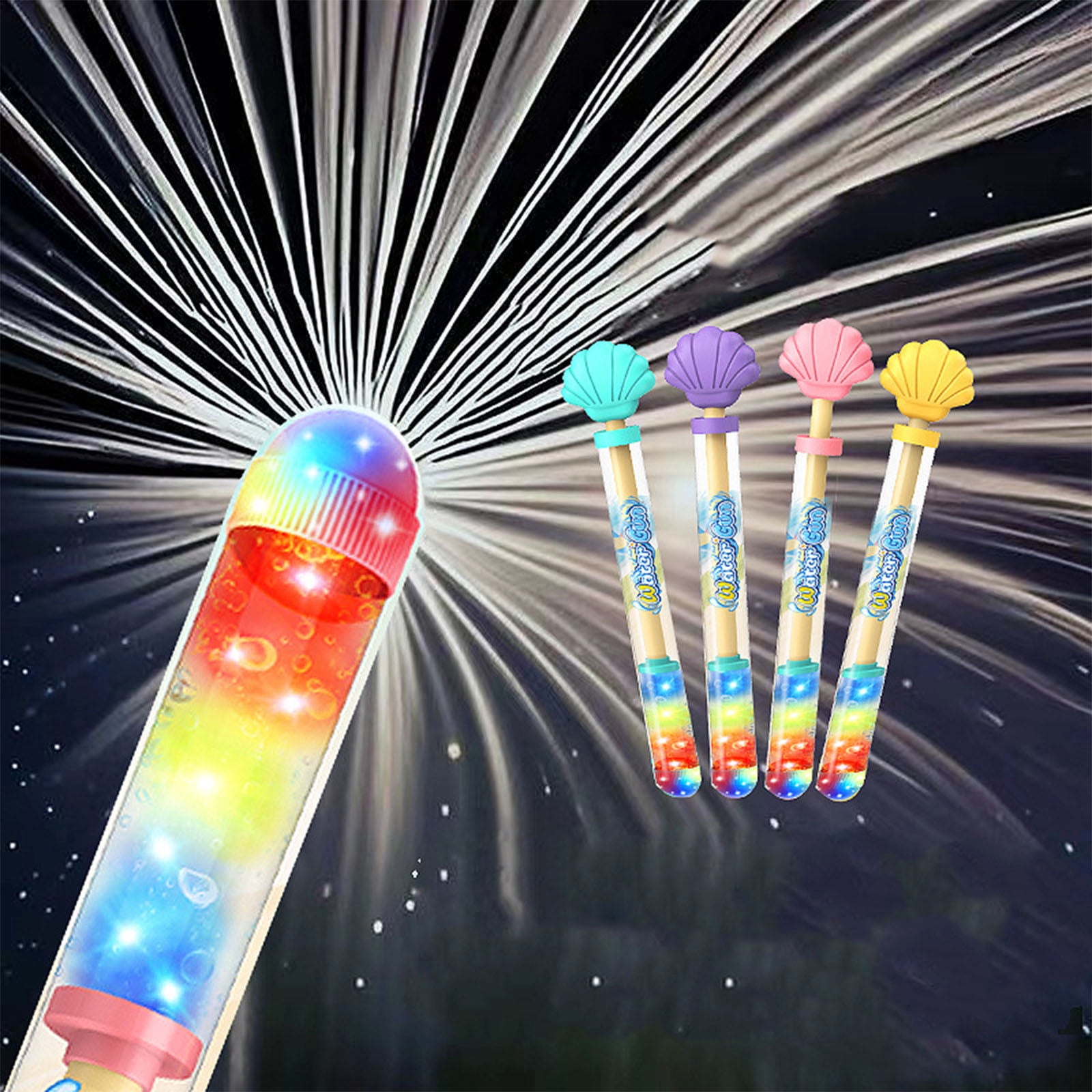Glowing Rainbow LED Water Blaster, Summer Fun That Pops Like Magic, Creative Squirt Water Blaster, Firework Spray Water Soaker for Pool Party Outdoor Summer Water Games