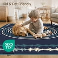 thumbnail image 4 of ODIKA 3'x5' Washable Throw Rug Disc Cd Retro Music Record Featuring Groove Rings Wave Motif for Entryway, Kitchen, Mudroom, Stain Resistant, Low Profile, Non-Slip, 4 of 7
