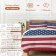 thumbnail image 6 of 3 Piece Wooden American Flag Duvet Cover Set Twin Size,Microfiber Comforter/Quilt Cover with Corner Ties and 2 Pillowcases,Independence Day Star Striped Flag All Season Bedding with Zipper Closure, 6 of 8
