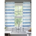 thumbnail image 2 of Blue Stripes Sheer Curtains 2 Panels Set Abstract Watercolor Gradient Blue White Stripes Sheer Window Curtains Light Filtering Rod Pocket Voile Drapes for Bedroom Living Room 52"x63", 2 of 8