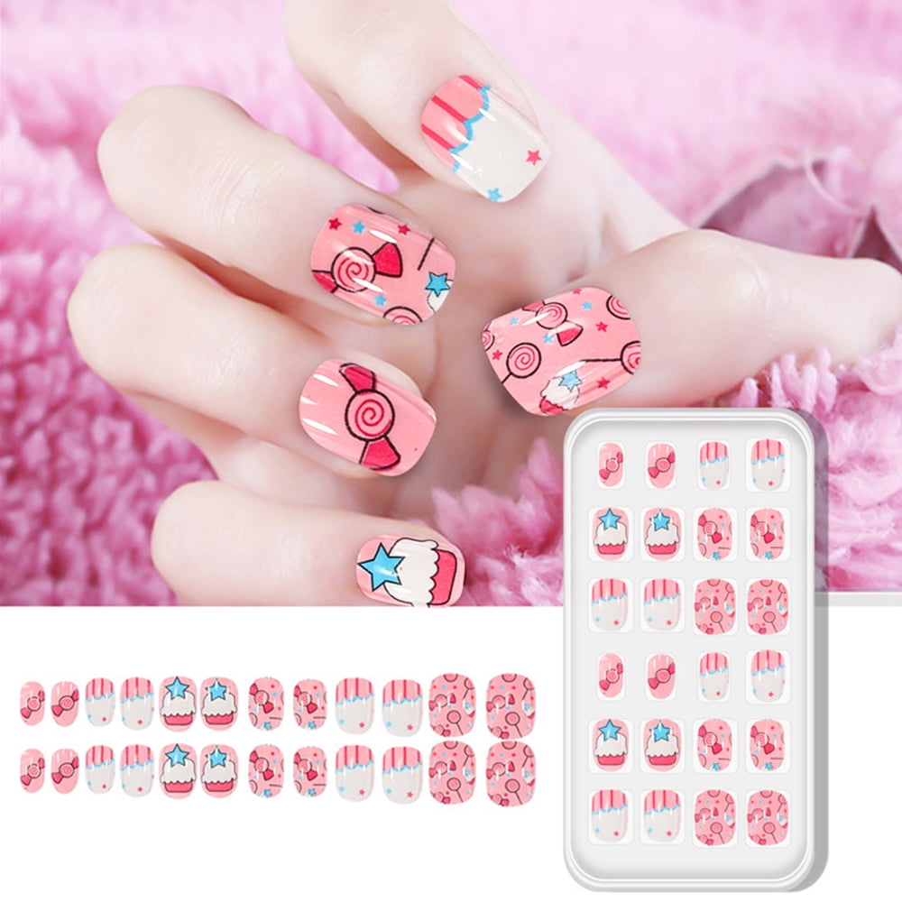 Pack of 1 Nail Art Kit with 12 Artificial Nails with Tools and Glitters  Home Salon
